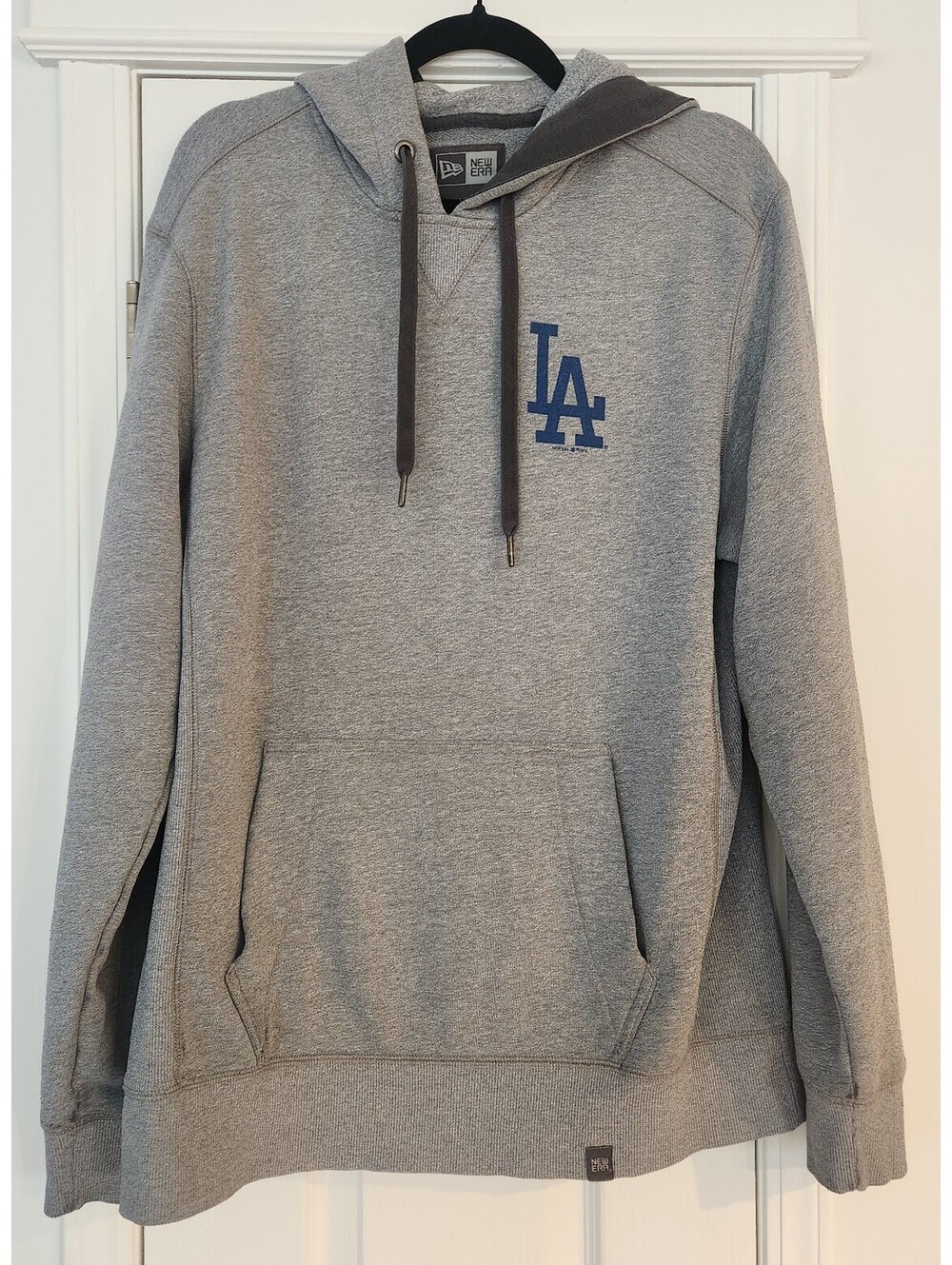 La Dodgers Mens grey hoodie size large MLB streetwear athletic normcore